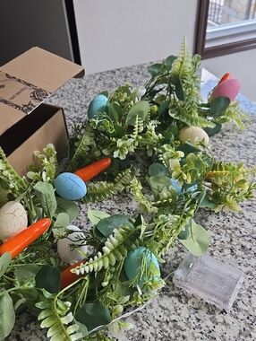 6 FT Easter Artificial Garlands with 10 Glowing Eggs & 6 Carrots Garland